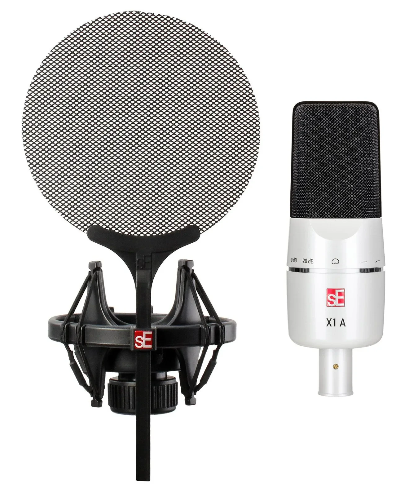 Se Electronics X1 A 25th Anniv. White Recording Microphone+Pop Filter+ShockMount