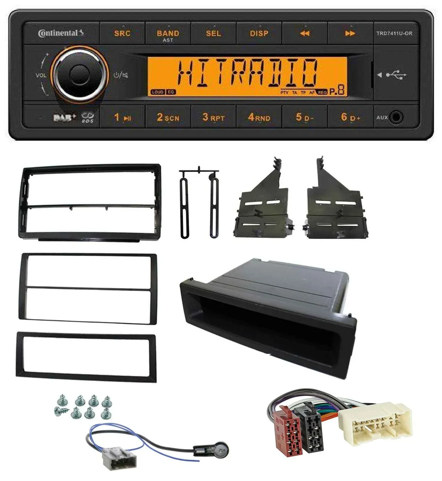 Continental 1DIN DAB MP3 AUX USB Autoradio für Nissan Altima (L31, 2005-2006)