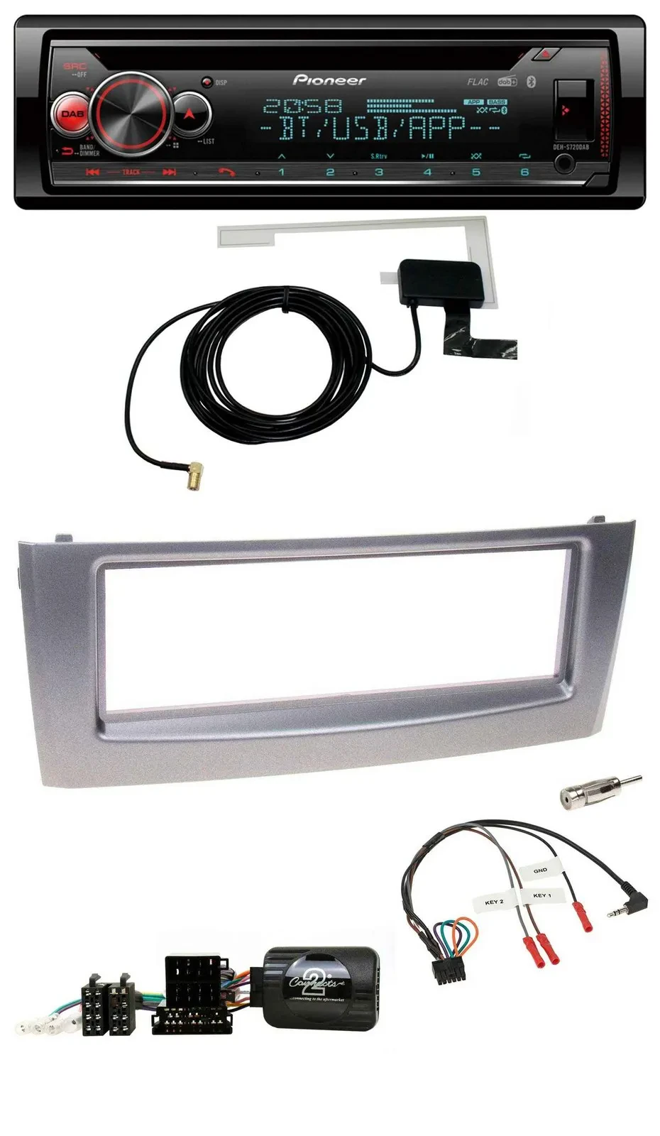 Автомагнитола для Fiat Grande Punto 2006–2010 Pioneer CD, USB, Bluetooth, DAB, поддержка кнопок на руле