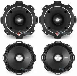 2) Rockford Fosgate PPS4-6 6.5" Midrange Speaker w/ 2) 1.5" Car Tweeter Bundle