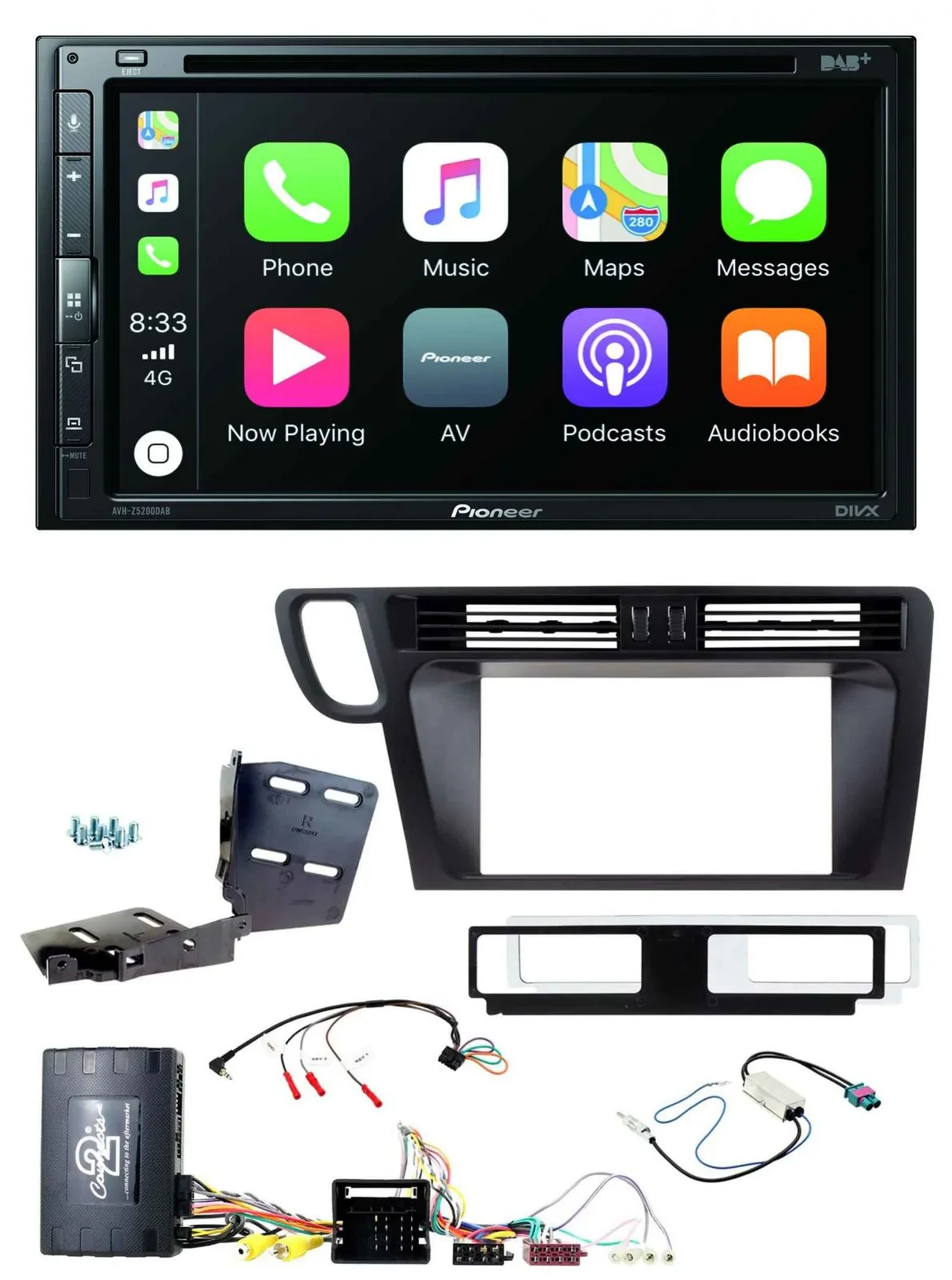 Pioneer DVD 2DIN Lenkrad DAB Bluetooth USB Autoradio für Audi Q5 8R 08-17 Infoad