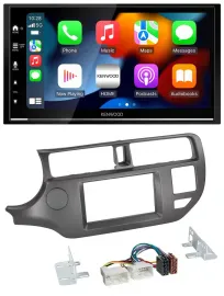 Kenwood DAB USB Bluetooth 2DIN MP3 Autoradio für Kia Rio UB 11-14 anthrazit