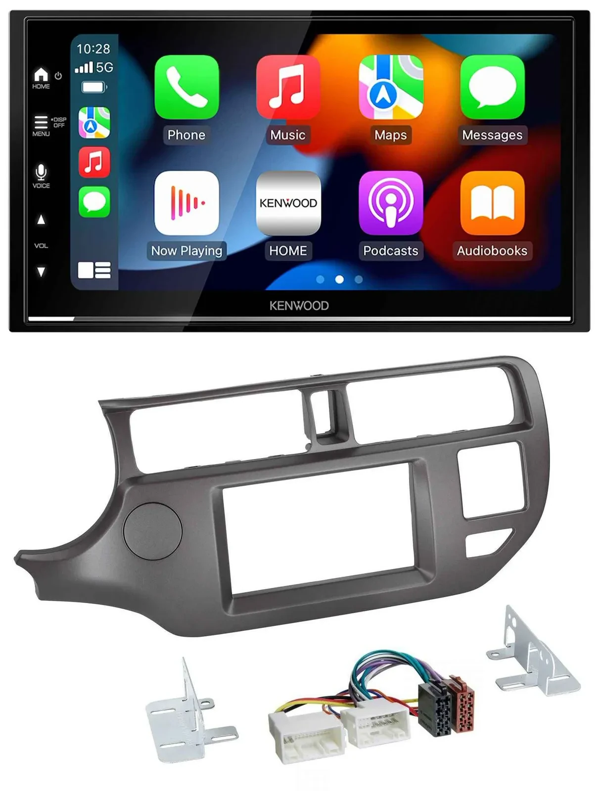 Kenwood DAB USB Bluetooth 2DIN MP3 Autoradio für Kia Rio UB 11-14 anthrazit