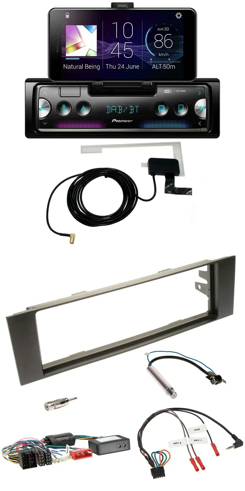 Pioneer DAB Bluetooth Lenkrad USB Autoradio für Audi A3 03-06 Teilsystemadapter