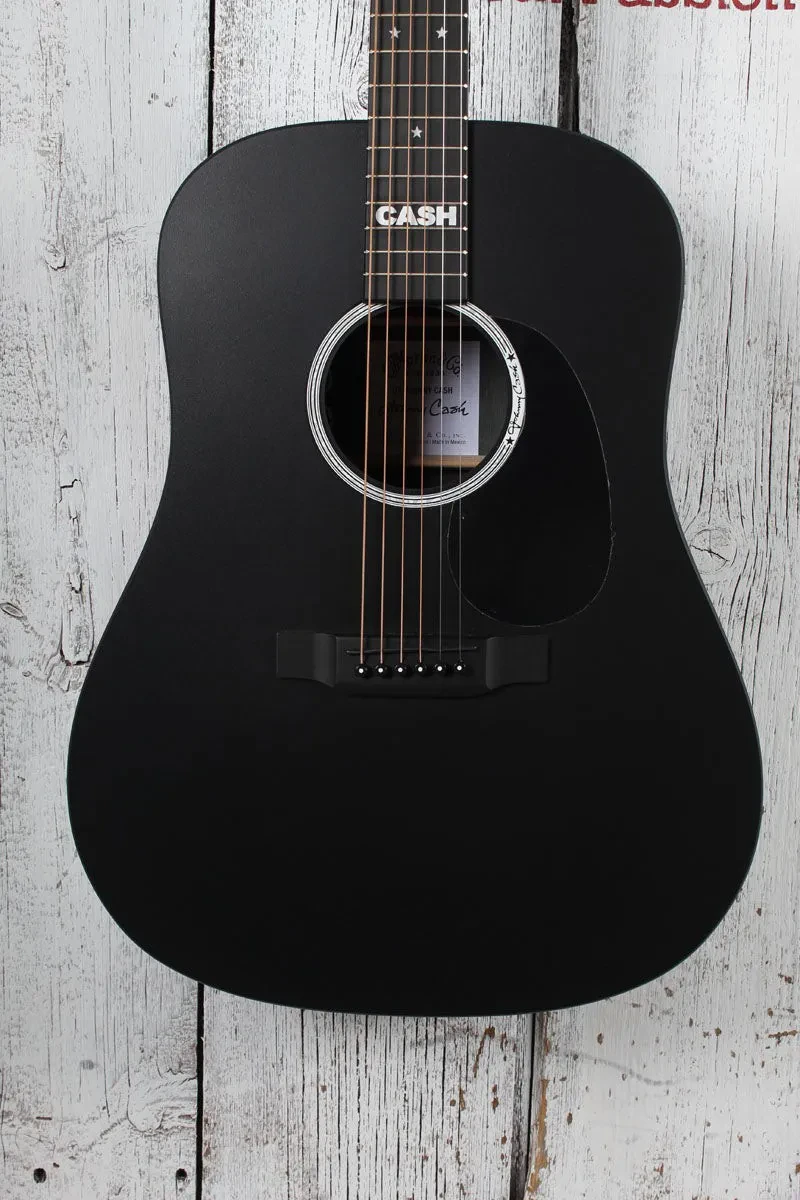 Martin DX Johnny Cash Dreadnought Acoustic Electric Guitar Jett Black w Gig Bag
