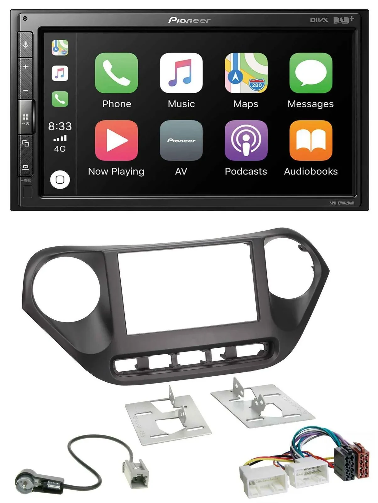 Pioneer USB MP3 DAB 2DIN Bluetooth Autoradio für Hyundai i10 (ab 2013)
