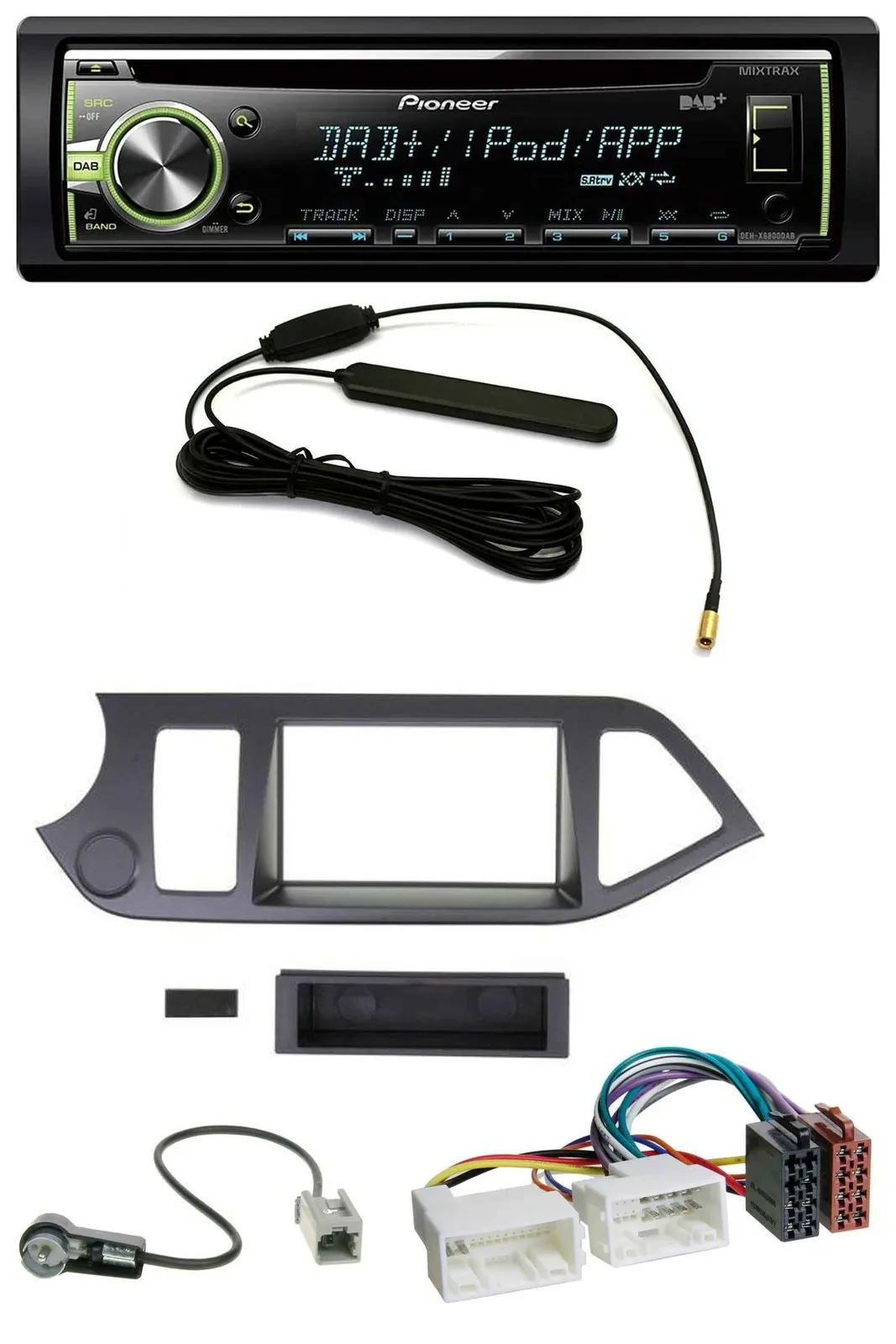 Pioneer MP3 USB CD DAB AUX Autoradio für Kia Picanto ab 2011 ohne Start-Stop