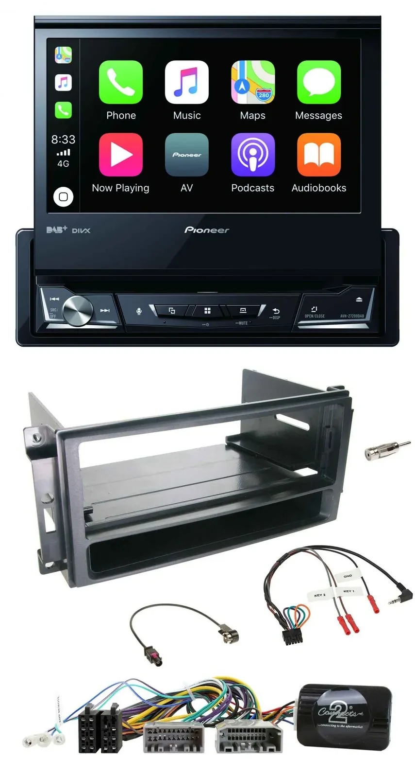 Pioneer DVD Bluetooth DAB USB Lenkrad Autoradio für Chrysler Dodge Jeep