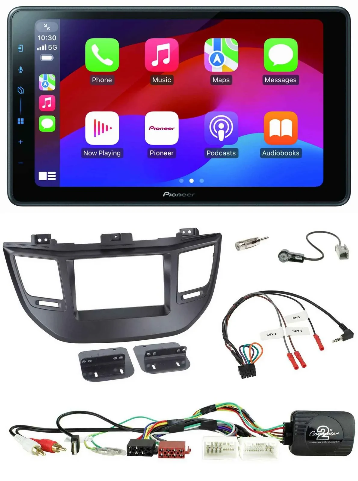 Pioneer Bluetooth 2DIN USB Lenkrad DAB Autoradio für Hyundai Tucson 15-20 schwar