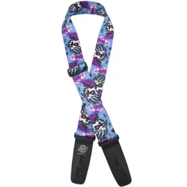 Ремень для гитары Lock-It Straps LIS-105-S46 Poly Plush Series Blue Viotet Skull