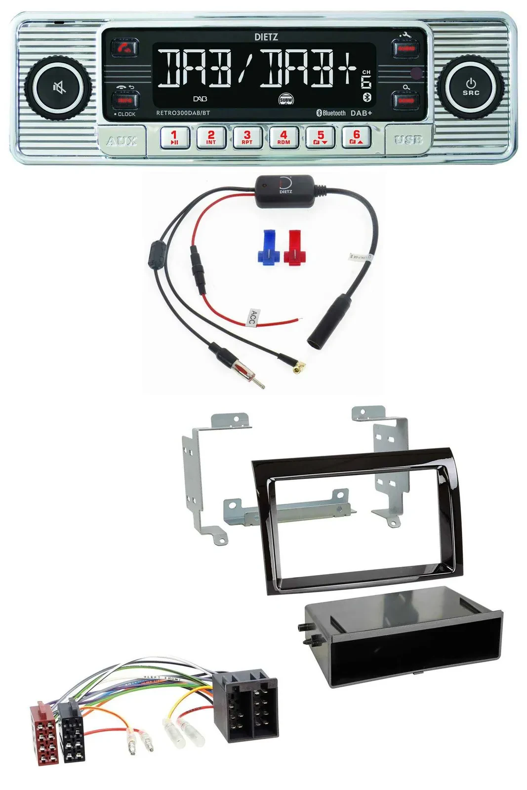 Dietz DAB USB MP3 Bluetooth Autoradio für Fiat Ducato Citroen Jumper 06-11 piano