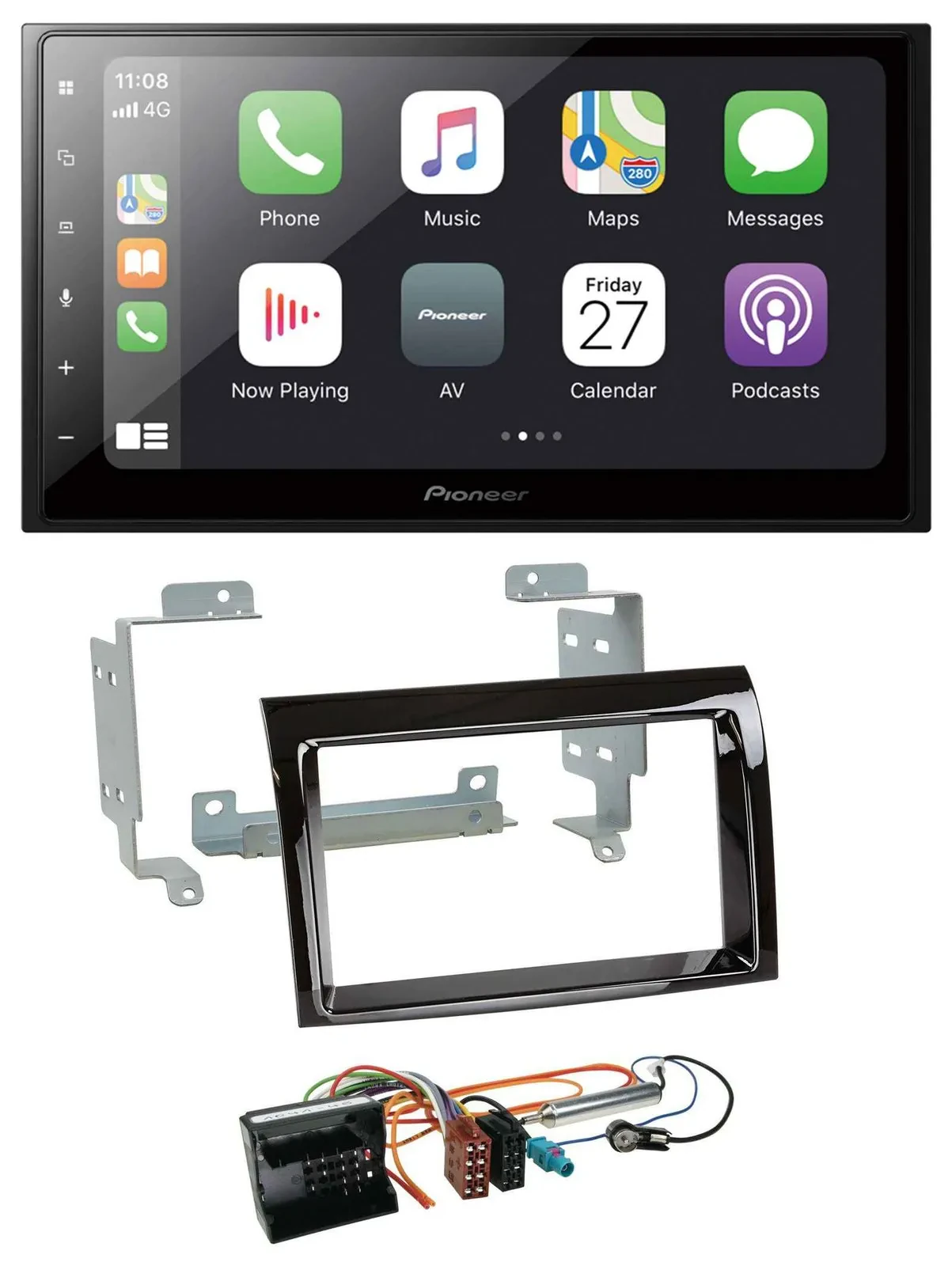 Автомагнитола Pioneer 2DIN, MP3, Bluetooth, DAB, USB, для Citroen Jumper 2006–2011, черный глянец