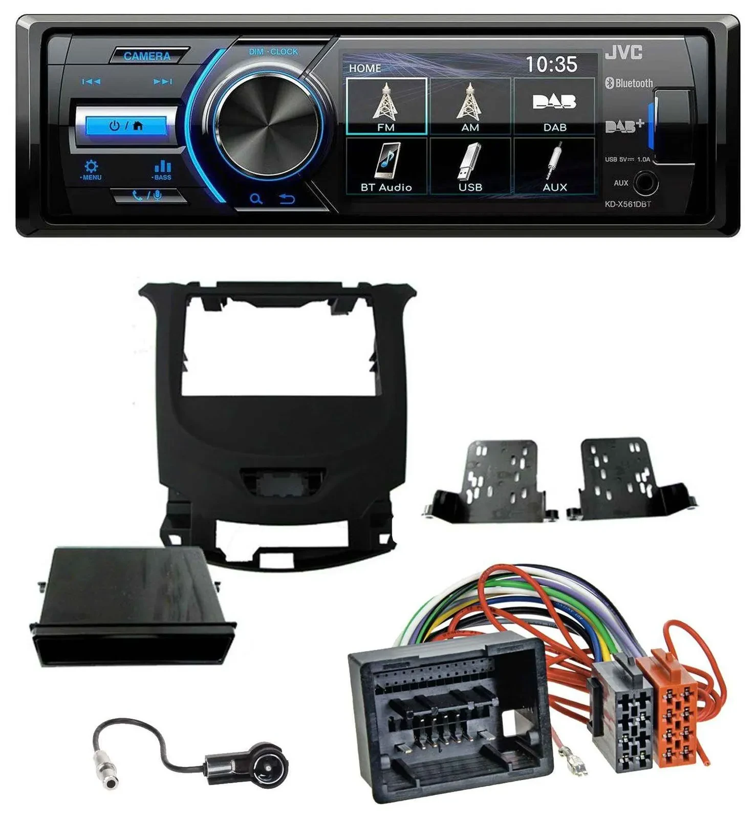 JVC Bluetooth MP3 USB DAB Autoradio für Chevrolet Cruze ab 2016 Klavierlack/schw