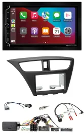 ESX 2DIN DAB USB Lenkrad Bluetooth Autoradio für Honda Civic ab 12 schwarz