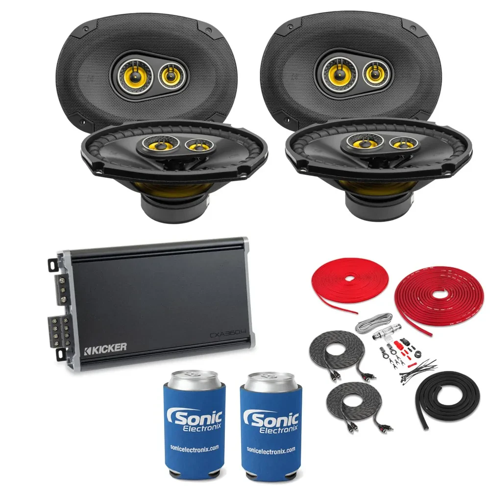 Комплект для автоаудио Kicker CSC693 6x9 (набор, 2 пары) + усилитель и комплект для установки