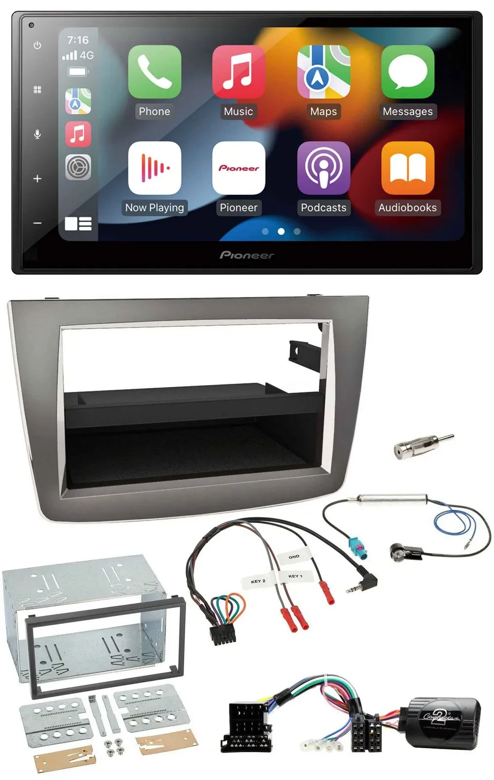 Pioneer DAB Bluetooth 2DIN USB Lenkrad Autoradio für Alfa Romeo Mito 2008-2014 s