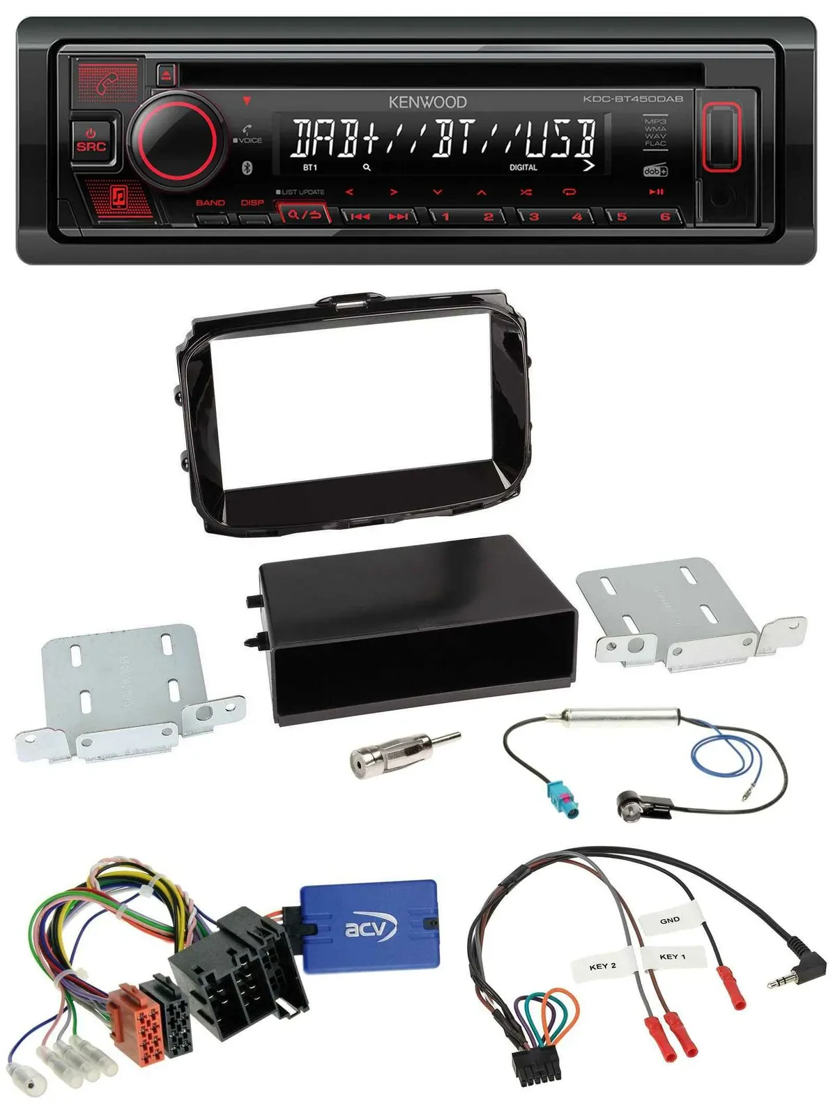 Kenwood Lenkrad CD USB Bluetooth DAB Autoradio für Alfa Romeo Giulietta 13-21 IS