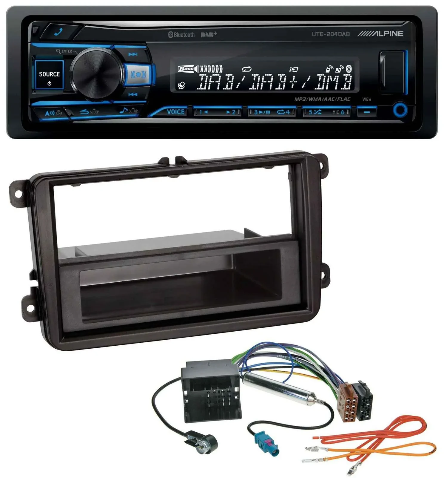 Alpine USB Bluetooth DAB MP3 Autoradio für Seat Alhambra ab 10 Leon 09-12 Toledo