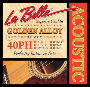 Струны для акустической гитары La Bella 40PH 14-58, бронза