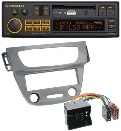 Автомагнитола Pioneer DAB, Bluetooth, USB, MP3 для Renault Megane 3 (2009–2014), разъём Quadlock, серый