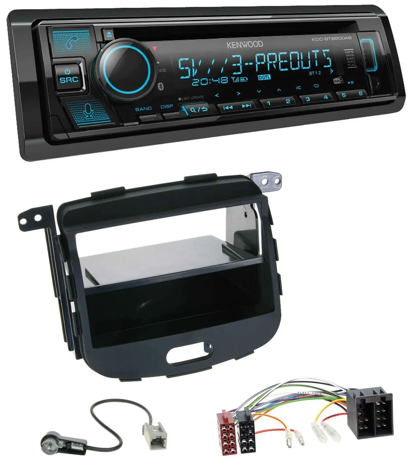 Автомагнитола Kenwood Bluetooth USB CD MP3 DAB для Hyundai i10 (2008–2013)