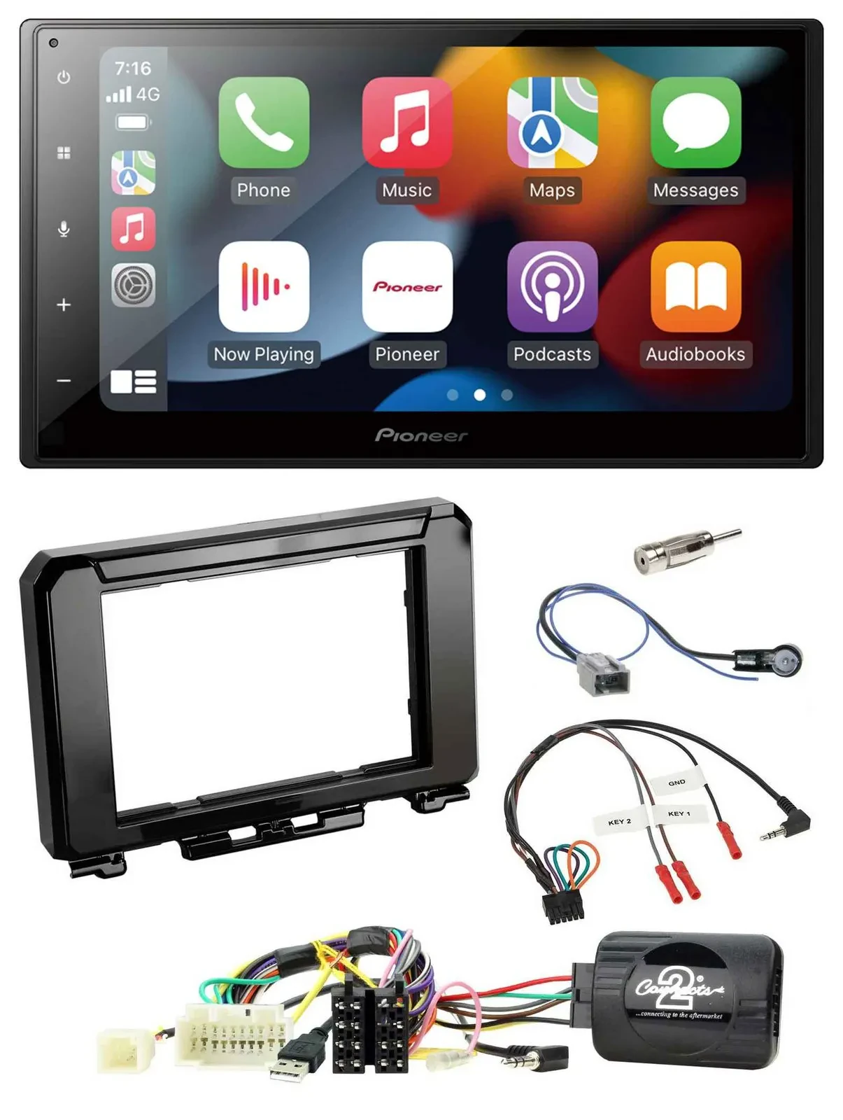 Pioneer DAB Bluetooth 2DIN USB Lenkrad Autoradio für Suzuki Jimmny GJ ab 2018