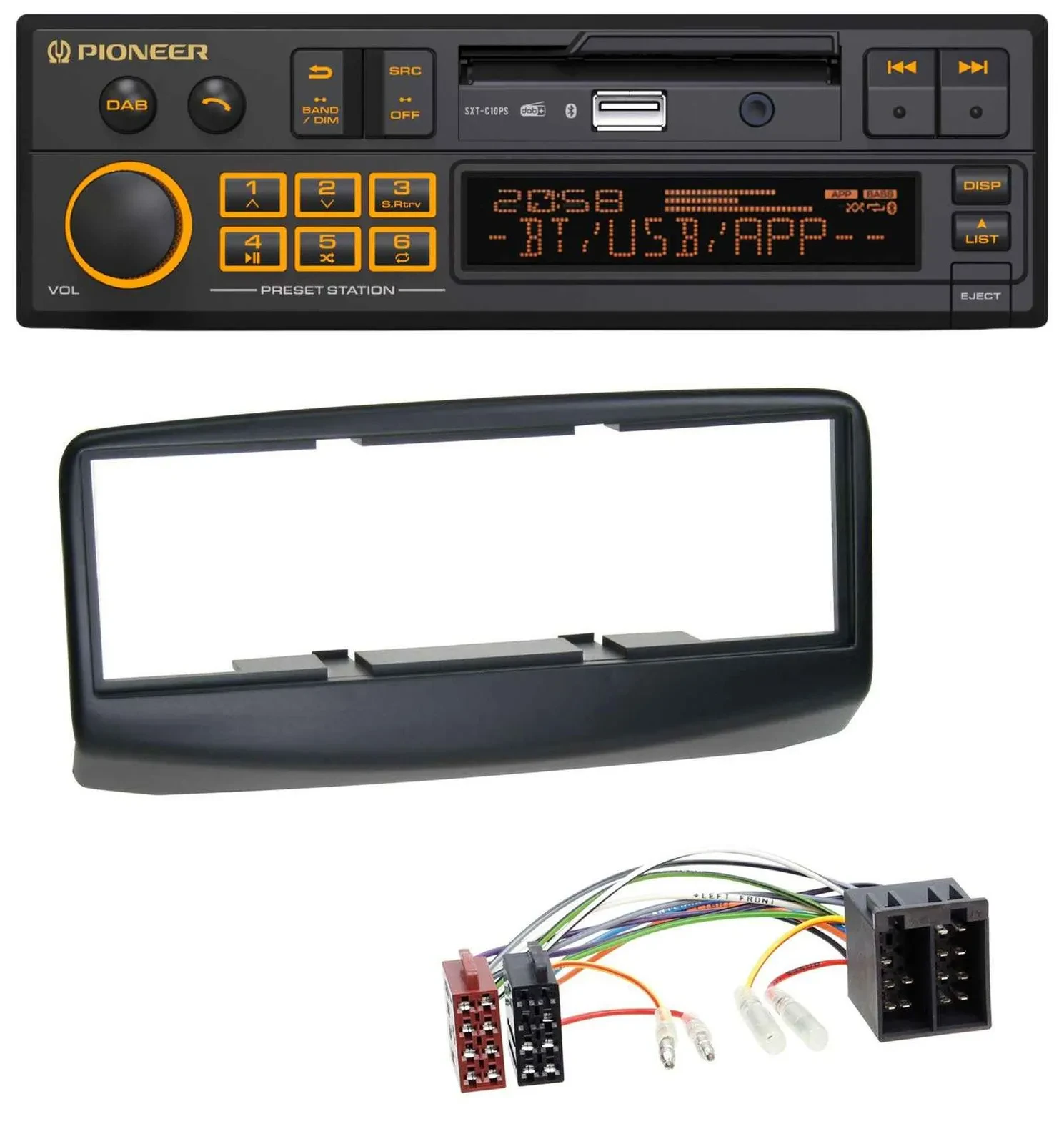 Pioneer DAB MP3 USB Bluetooth Autoradio für Fiat Multipla 186 Facelift 2006-2010