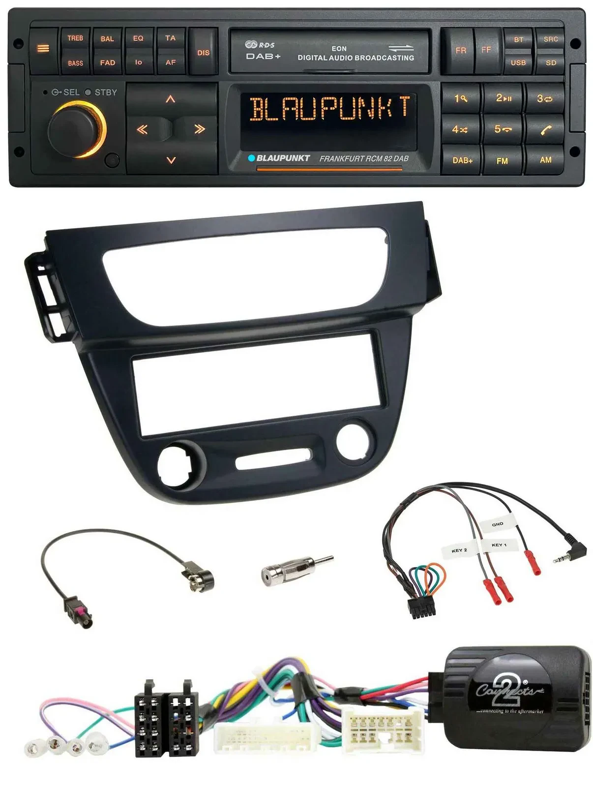 Автомагнитола Blaupunkt USB, SD, DAB, Bluetooth для Renault Megane/Fluence (2012), с поддержкой управления на руле
