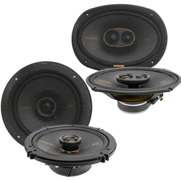 Kicker 51KSC6504 6.5" KS Series 2-way 4-ohm Coaxial Speakers w/ 51KSC69304 6x9"