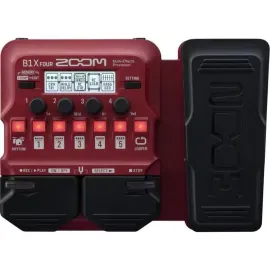 Zoom B1X Four Multi-Effects Processor with Expression Pedal, Bundle with 4x Powe