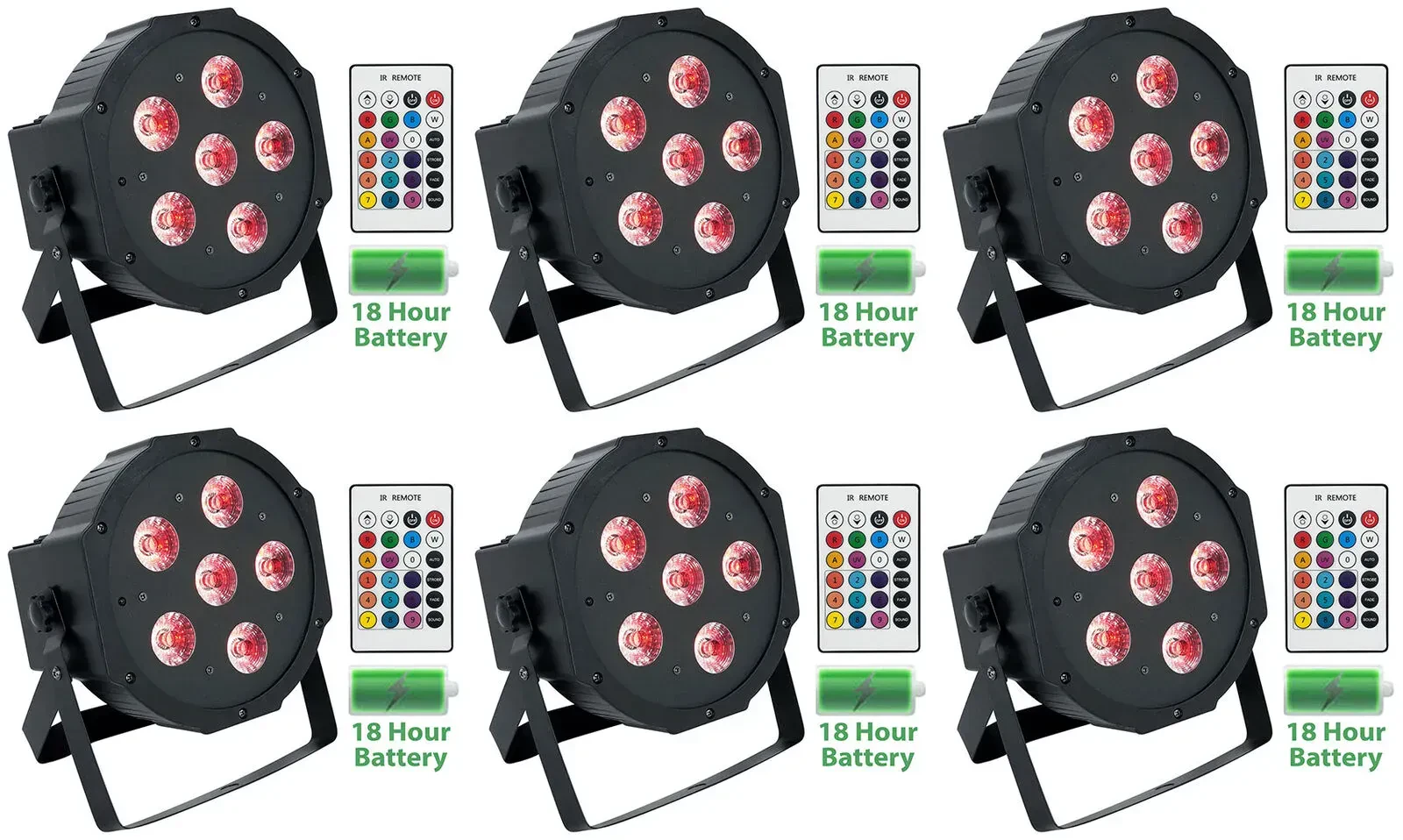 Светодиодный прибор Rockville BATTERY PAR 61 Black (6 штук)