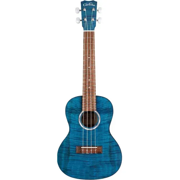 Cordoba 15CFM Flamed Mahogany Concert Ukulele Sapphire Blue