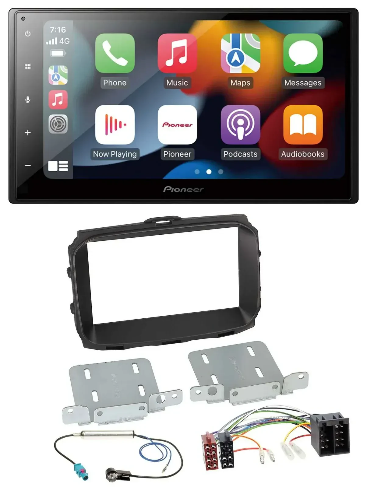 Автомагнитола Pioneer 2 DIN, DAB, Bluetooth, USB, MP3 для Alfa Romeo Giulietta 2013–2021, ISO