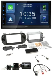 JVC DAB Bluetooth Lenkrad USB 2DIN Autoradio für Fiat 500 08-15 soft touch