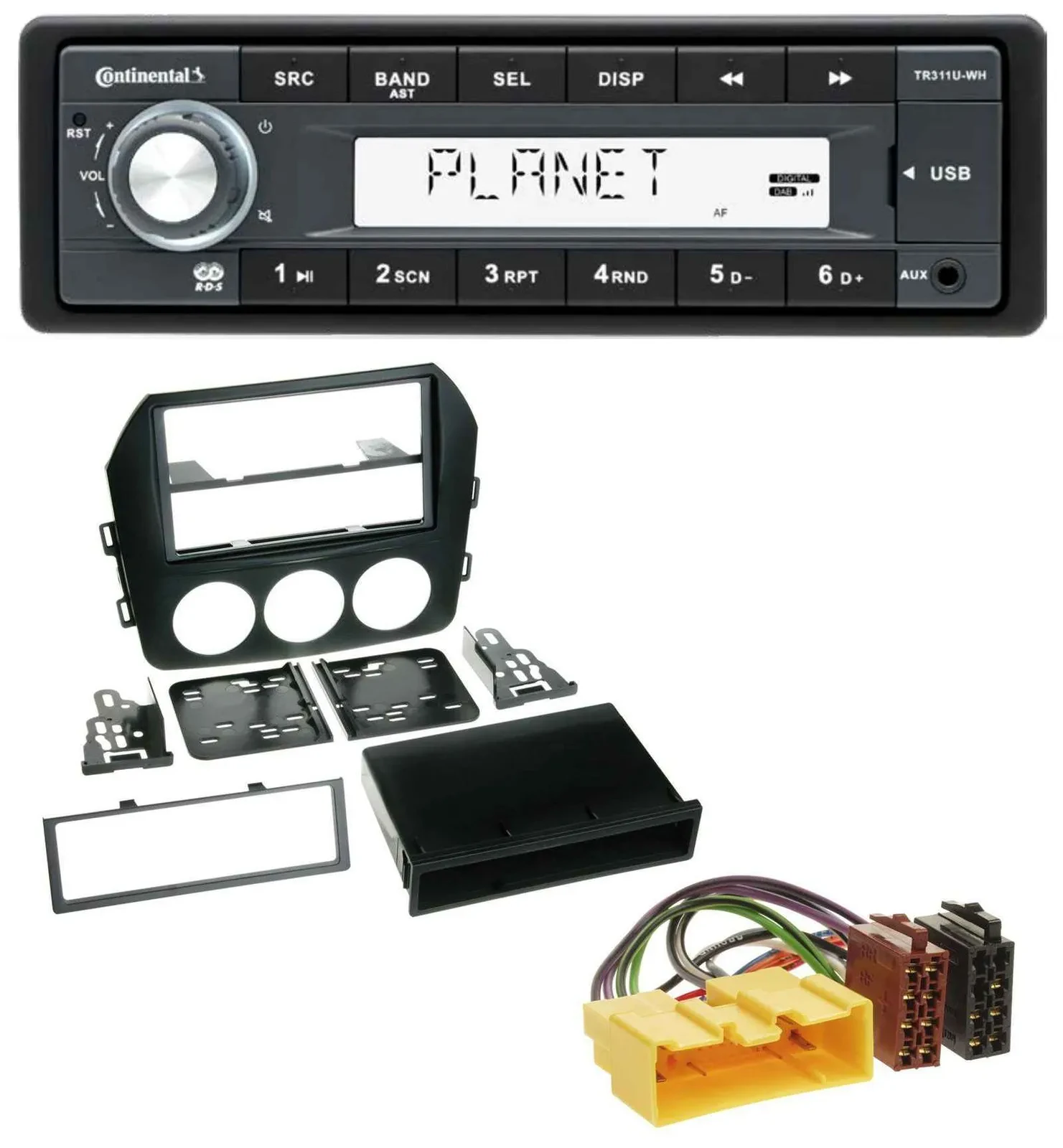 Continental USB MP3 AUX 1DIN Autoradio für Mazda MX-5 (ab 2008)