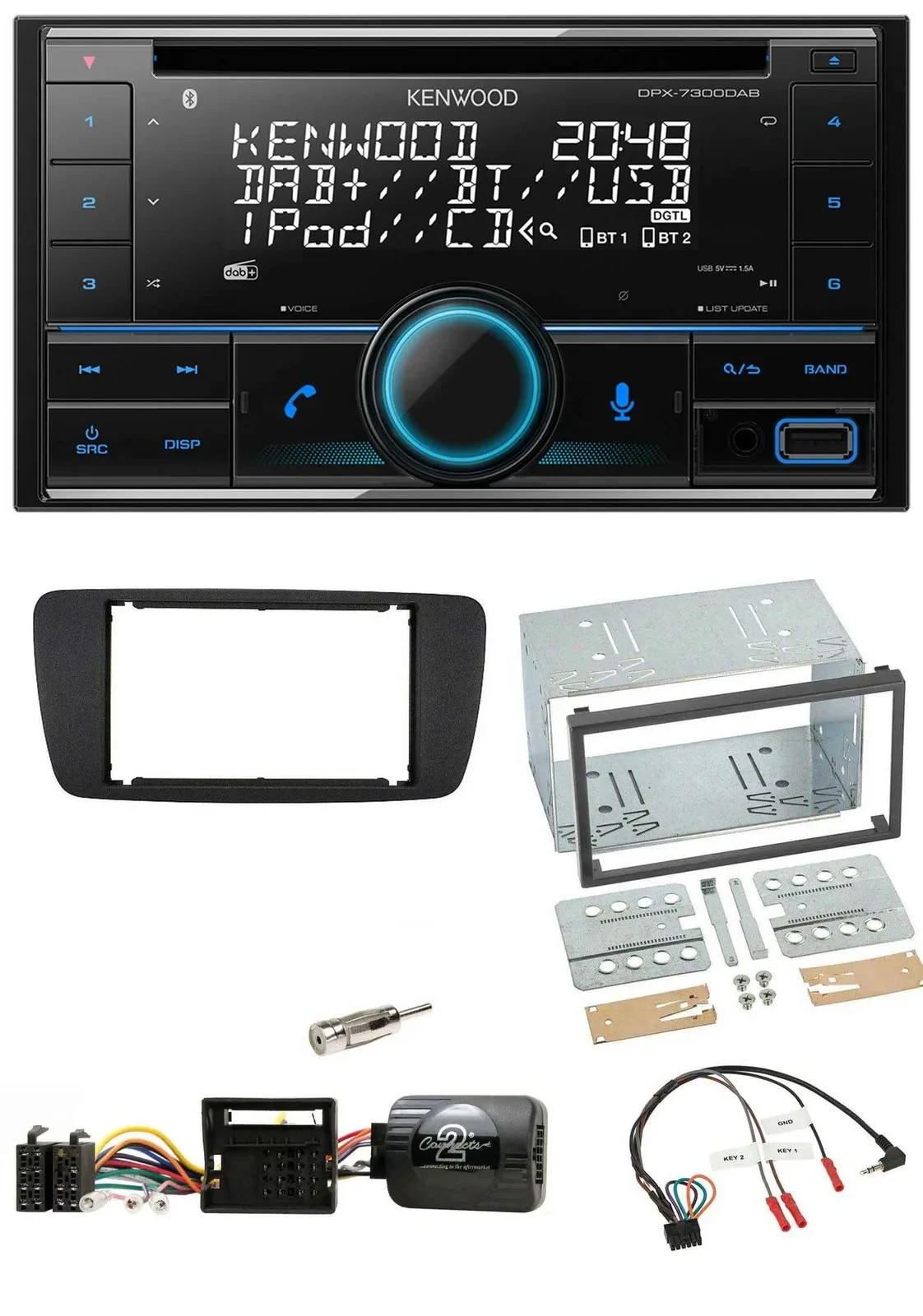 Kenwood CD 2DIN DAB USB Lenkrad Bluetooth Autoradio für Seat Ibiza ab 08 nitschw