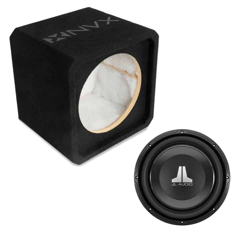 NVX NE121S Single 12" Sealed 3/4" MDF Subwoofer Enclosure w/ W1v3 Car Subwoofer