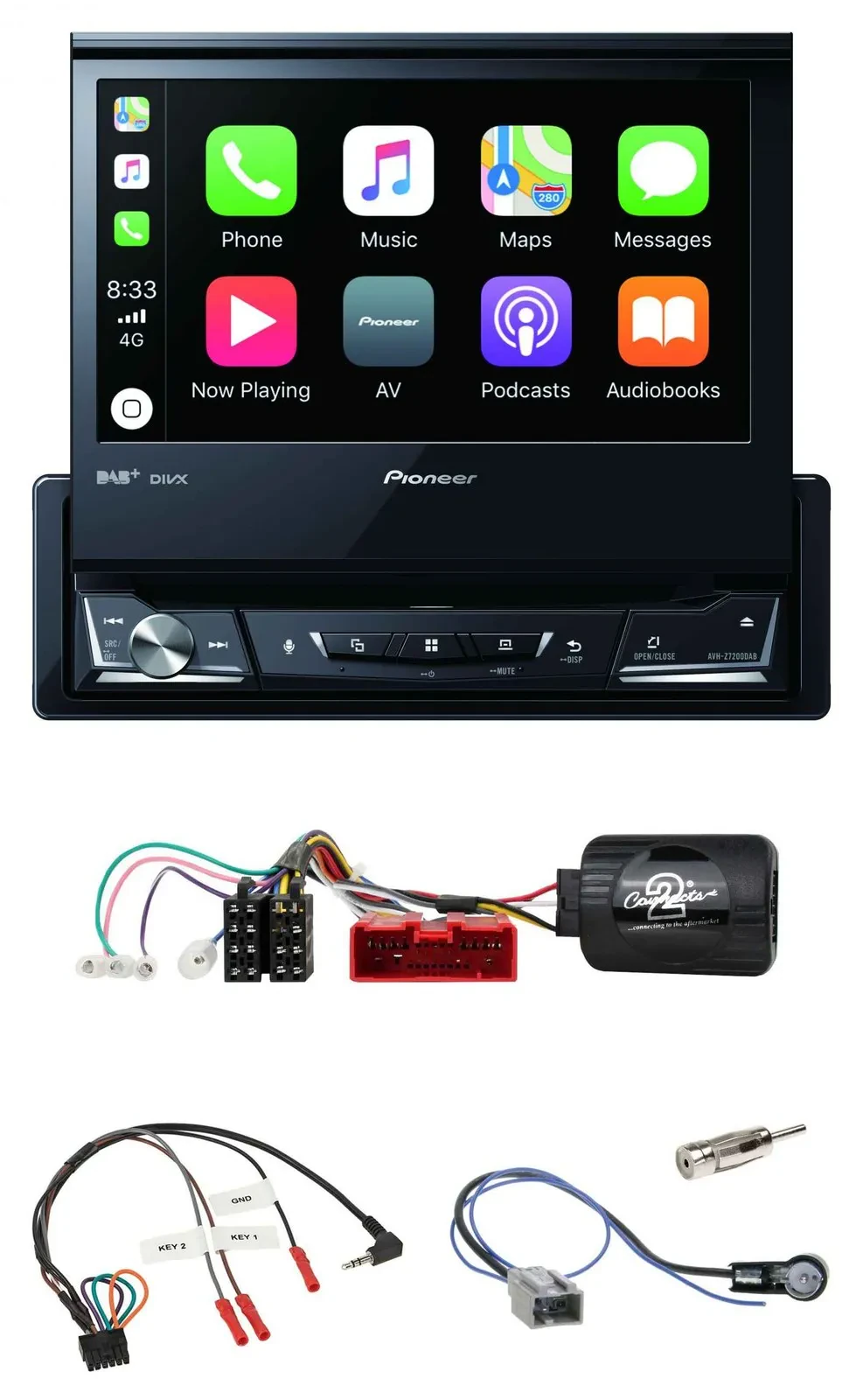 Pioneer DVD Bluetooth DAB USB Lenkrad Autoradio für Mazda 2 Typ DY 2003-2007