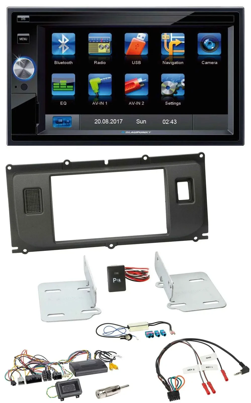 Автомагнитола для Land Rover Evoque (2011) Blaupunkt 2DIN, Bluetooth, MP3, USB, SD, поддержка управления с руля