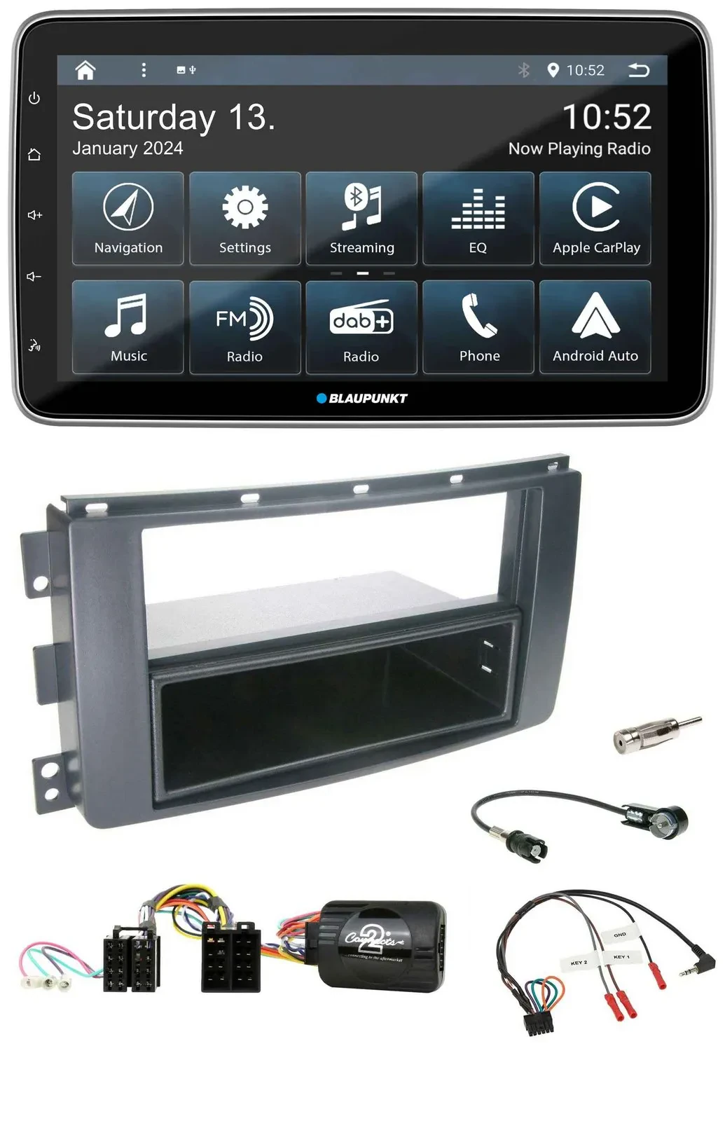 Автомагнитола Blaupunkt Bluetooth, DAB, USB/SD, совместима с кнопками на руле, для Smart ForFour 2004–2006, черный