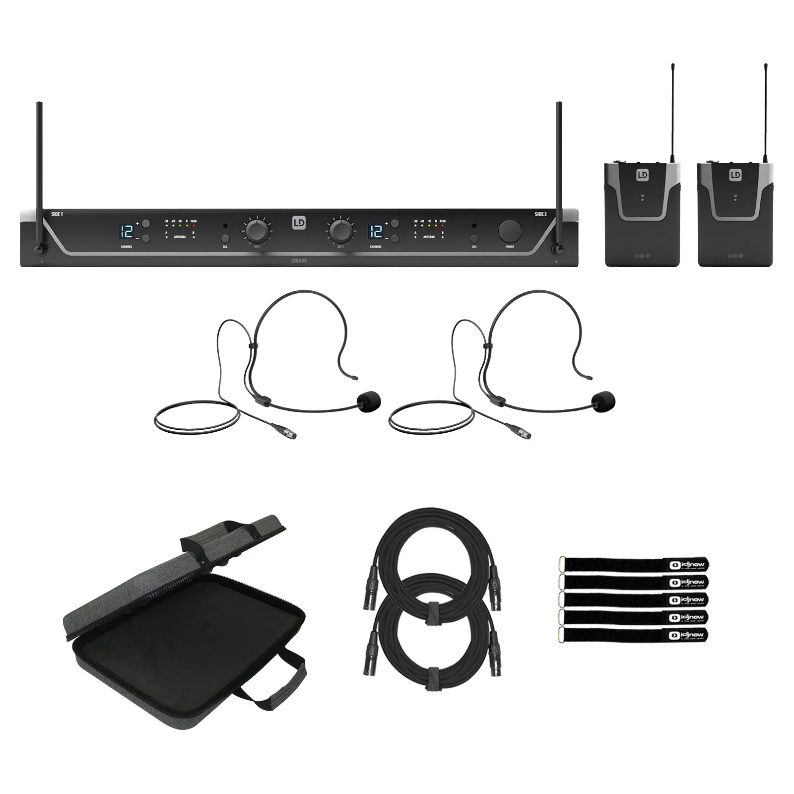 LD Systems U305.1 BPH 2 Dual Wireless Headset Mic System with Case