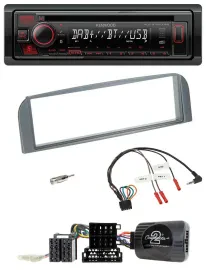 Kenwood Lenkrad CD USB Bluetooth DAB Autoradio für Alfa 147 GT 2007-2010 anthraz