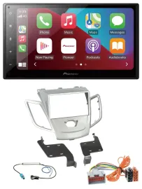 Автомагнитола для Ford Fiesta Pioneer 2DIN USB MP3 DAB Bluetooth серебристая