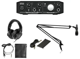 Mackie 1-Person Podcast Podcasting Recording Kit w/EM-89D Mic+Boom+Headphones