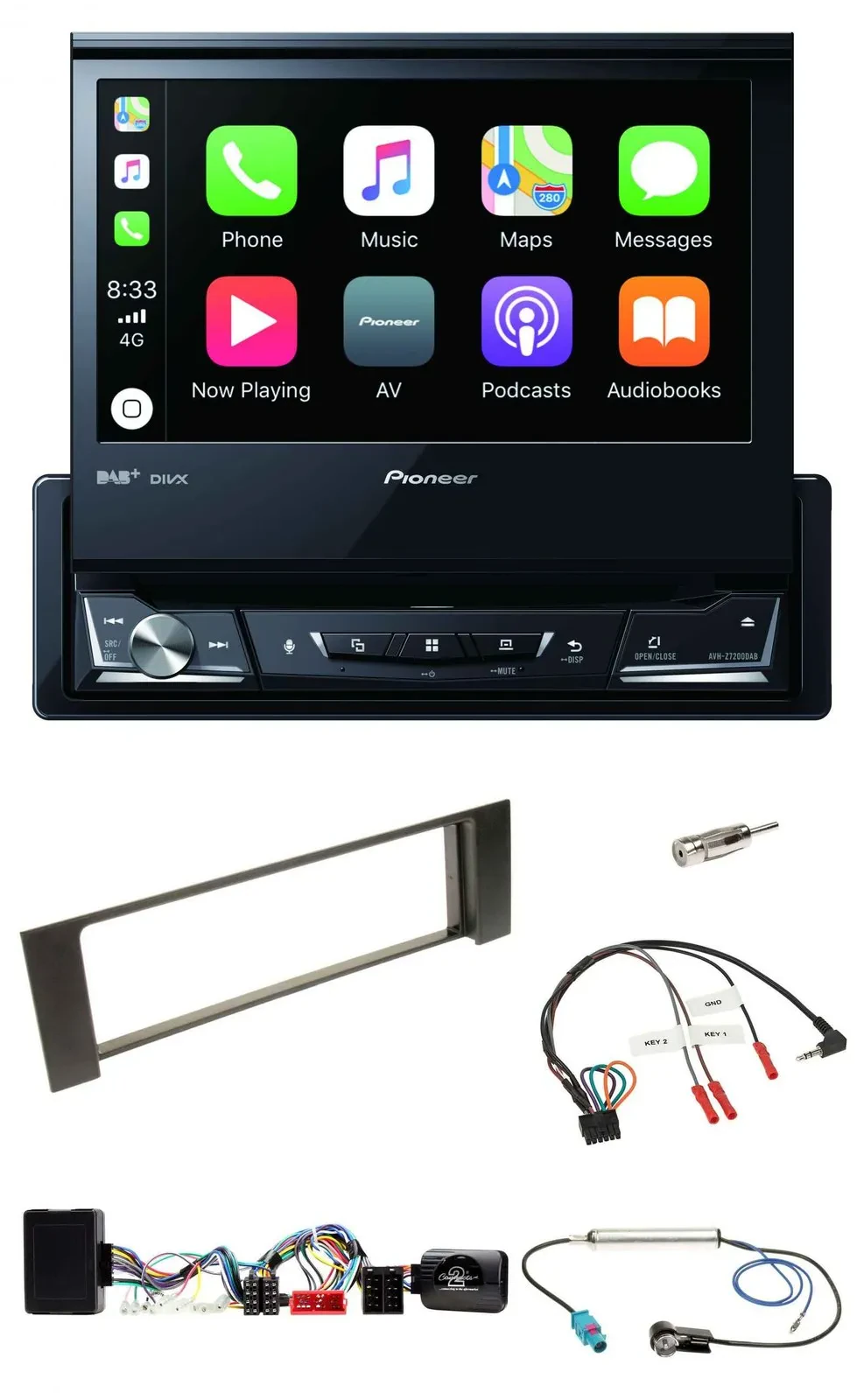 Pioneer DVD Bluetooth DAB USB Lenkrad Autoradio für Audi A4 B6 00-04 Bose Vollak