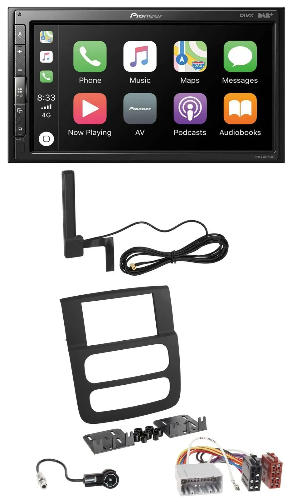 Pioneer USB 2DIN Bluetooth DAB MP3 Autoradio für Dodge RAM (2002-2006)