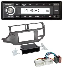 Continental USB 1DIN AUX DAB MP3 Autoradio für Kia Rio UB 2011-2014 anthrazit