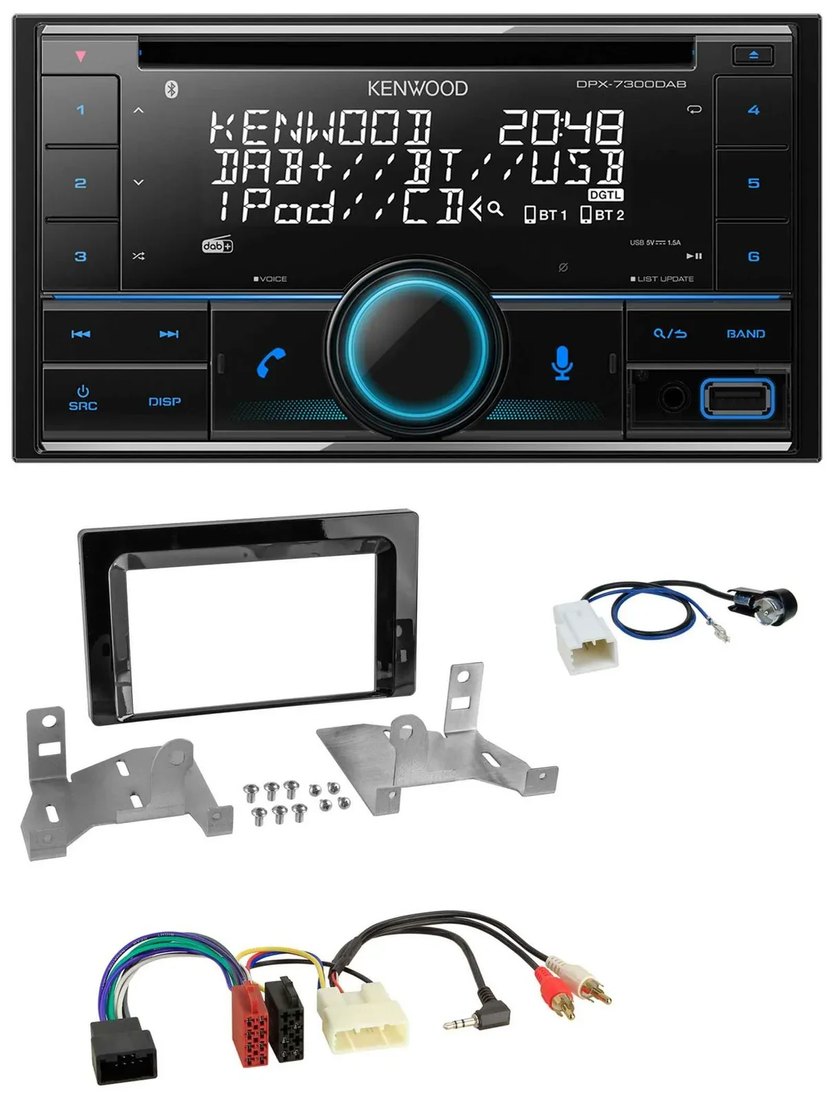 Автомагнитола Kenwood 2DIN, CD, DAB, USB, MP3, Bluetooth для Toyota Aygo AB7 (с 2022)