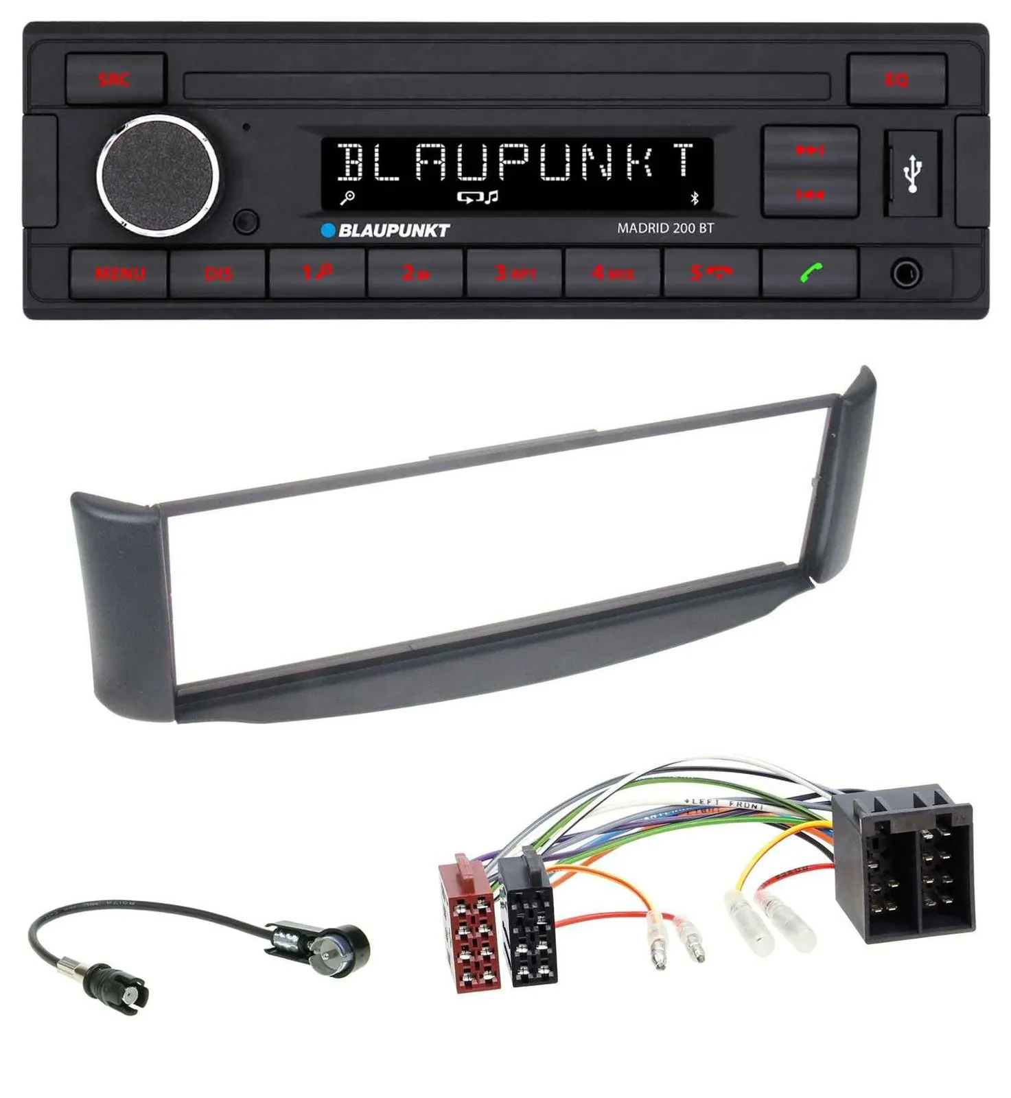 Blaupunkt USB AUX Bluetooth MP3 Autoradio für Smart ForTwo 450 grau ohne Metalls
