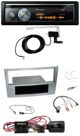 Pioneer Bluetooth DAB Lenkrad USB CD Autoradio für Opel Corsa D matt-chrom 09-14